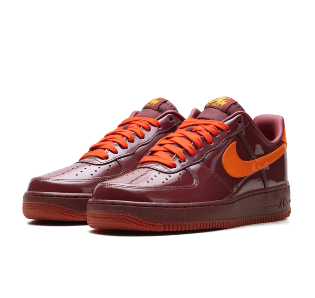 Nike Air Force 1 Low "Patent Leather Dark Team Red Safety Orange"