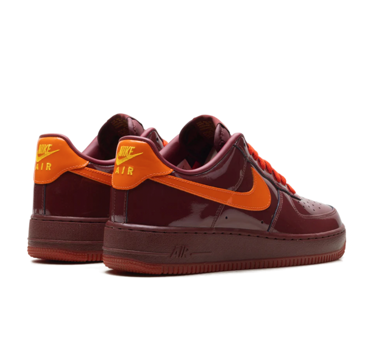 Nike Air Force 1 Low "Patent Leather Dark Team Red Safety Orange"