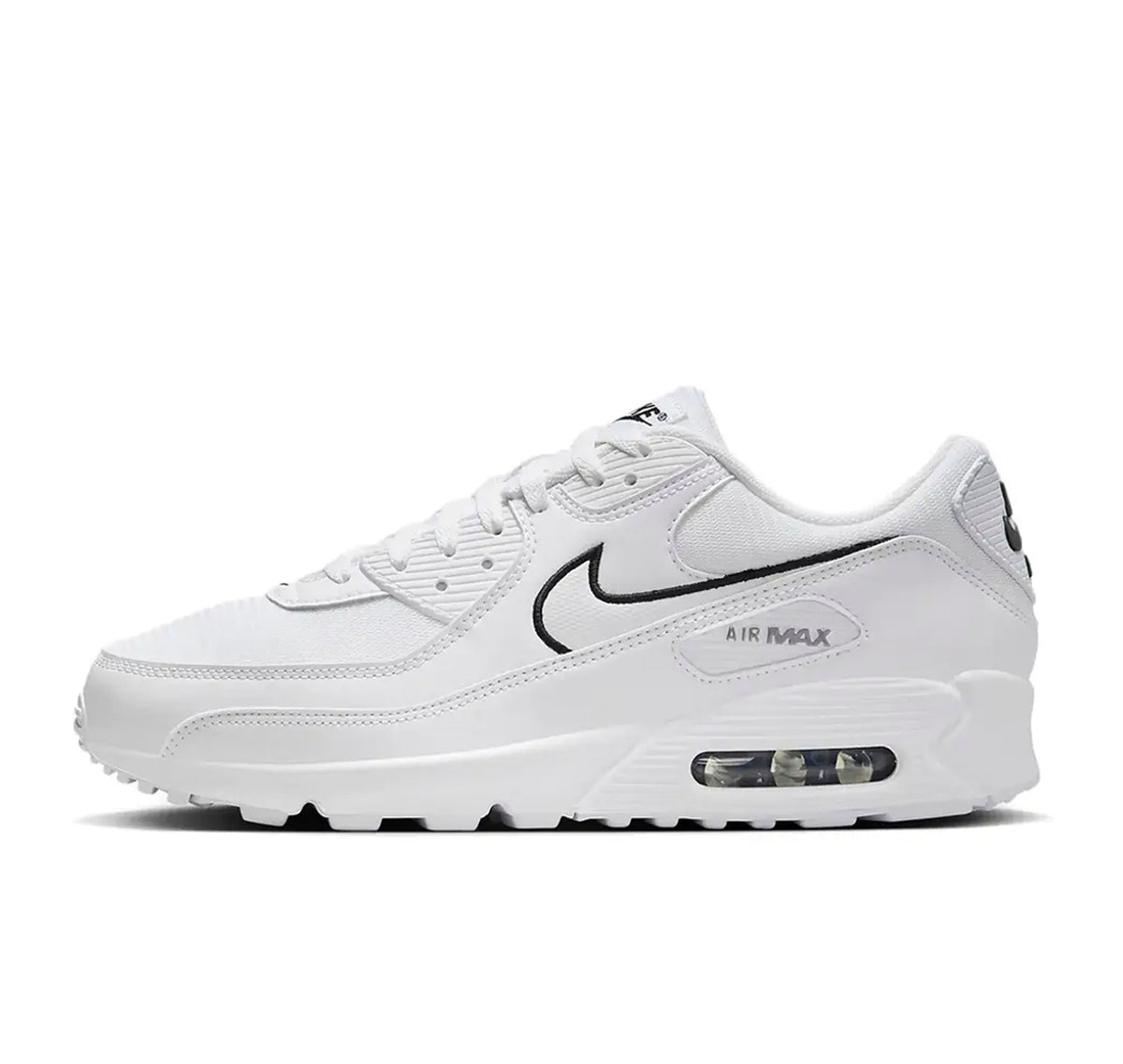 Nike Air Max 90 White Black Outlined Swoosh