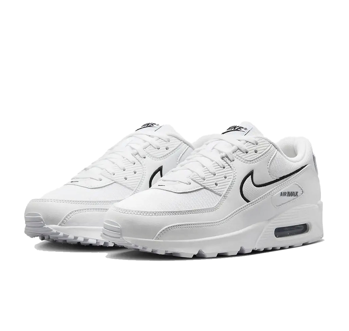 Nike Air Max 90 White Black Outlined Swoosh