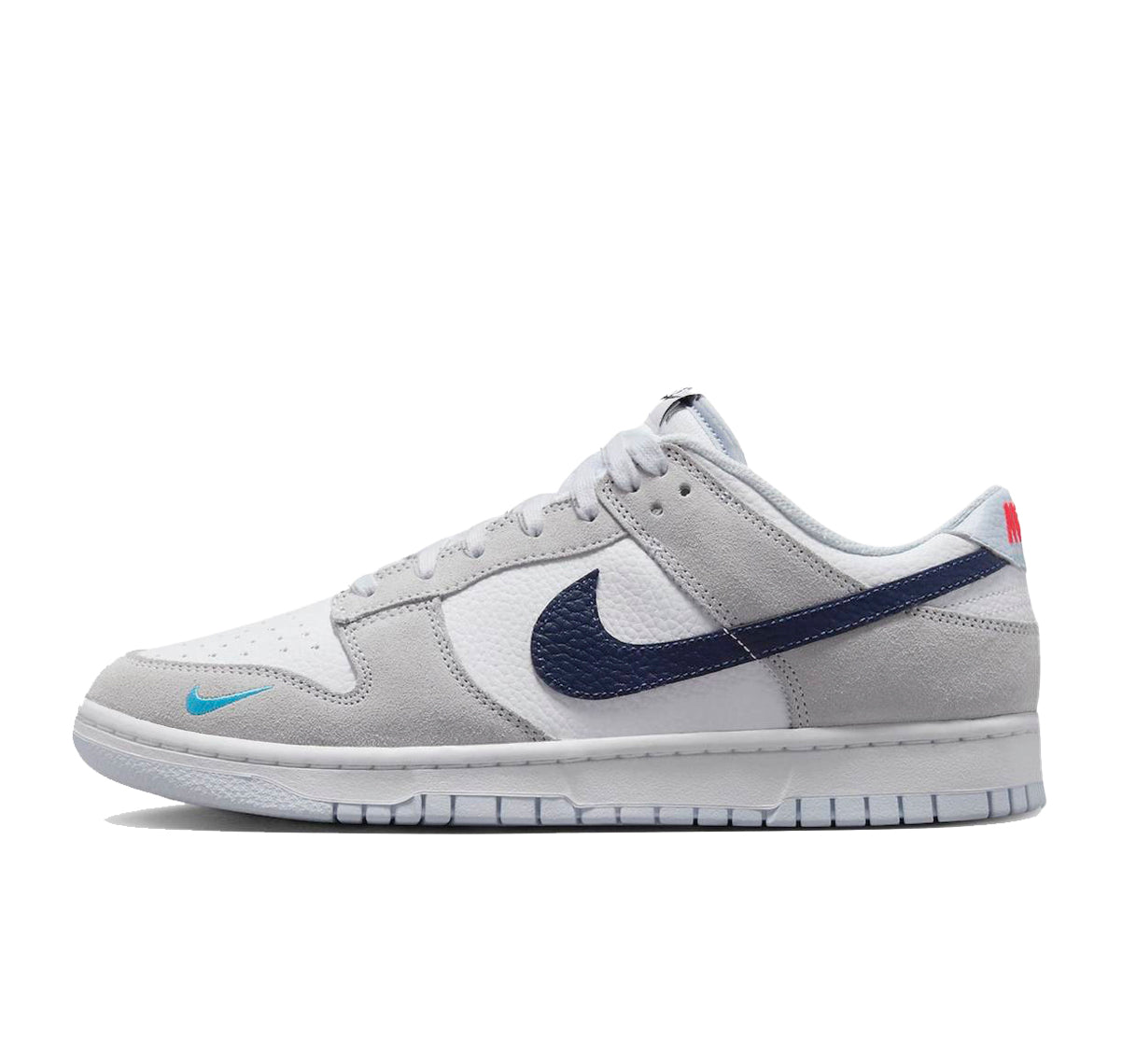 Nike Dunk Low "White Grey Navy Aqua Mini Swoosh"