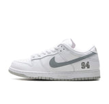 Nike SB Dunk Low "Supreme 94 White Metallic Silver"