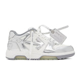 OFF-WHITE Out Of Office OOO Low Tops Silver White