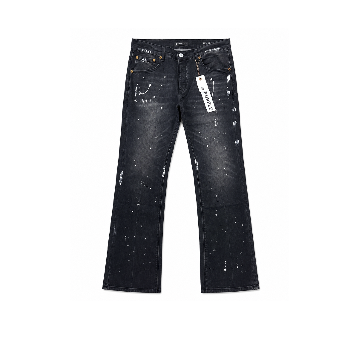 Purple Brand Wide Leg Jeans “Black Wash Paint Splatter” - comprar en Colombia con envío gratis