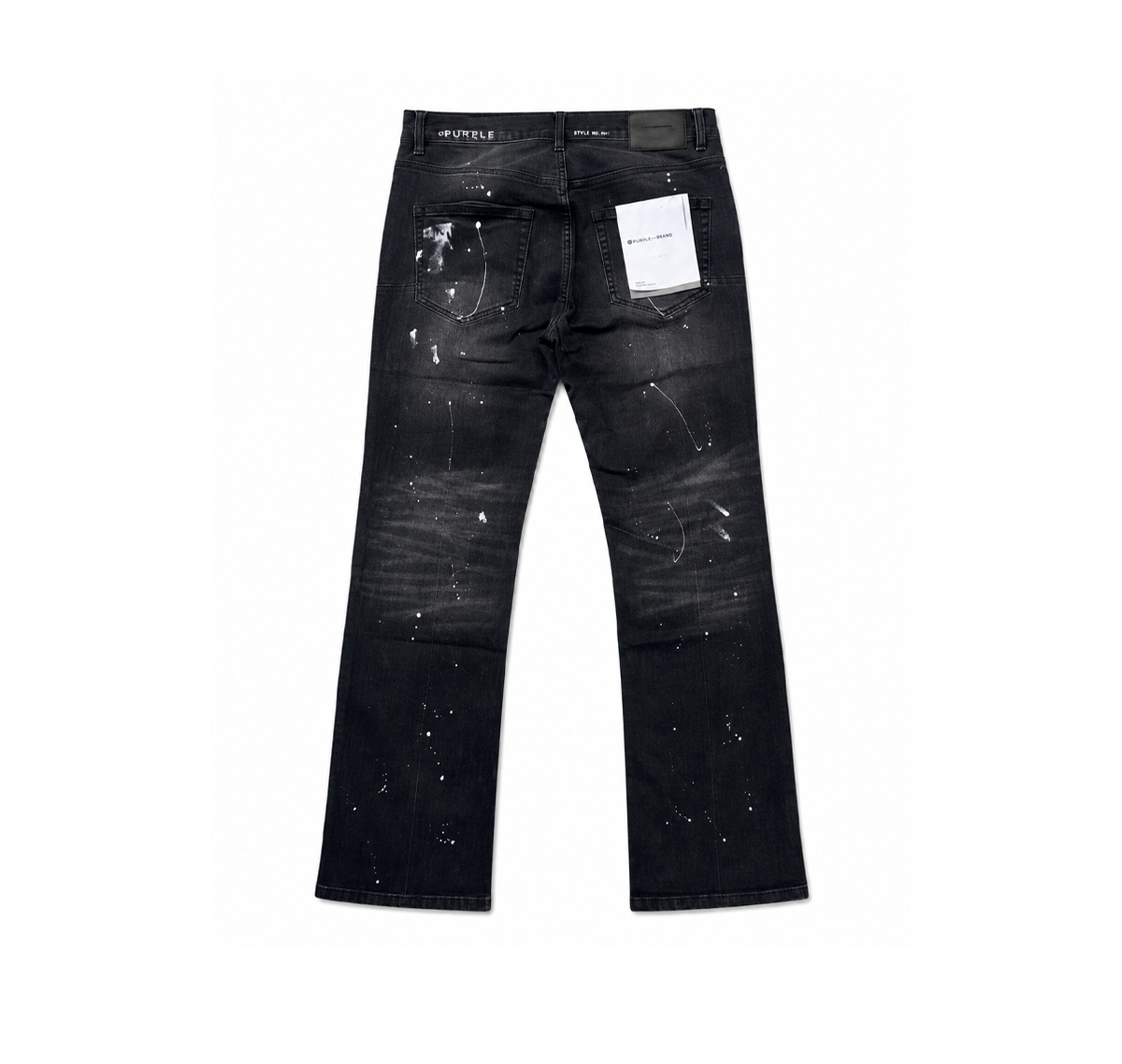 Purple Brand Wide Leg Jeans “Black Wash Paint Splatter”
