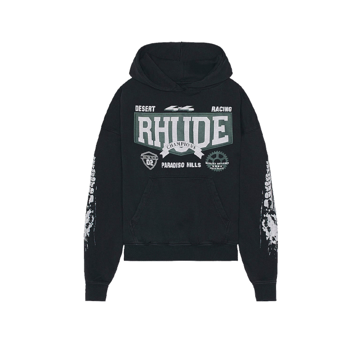 Rhude Desert Racing Champions Hoodie Black