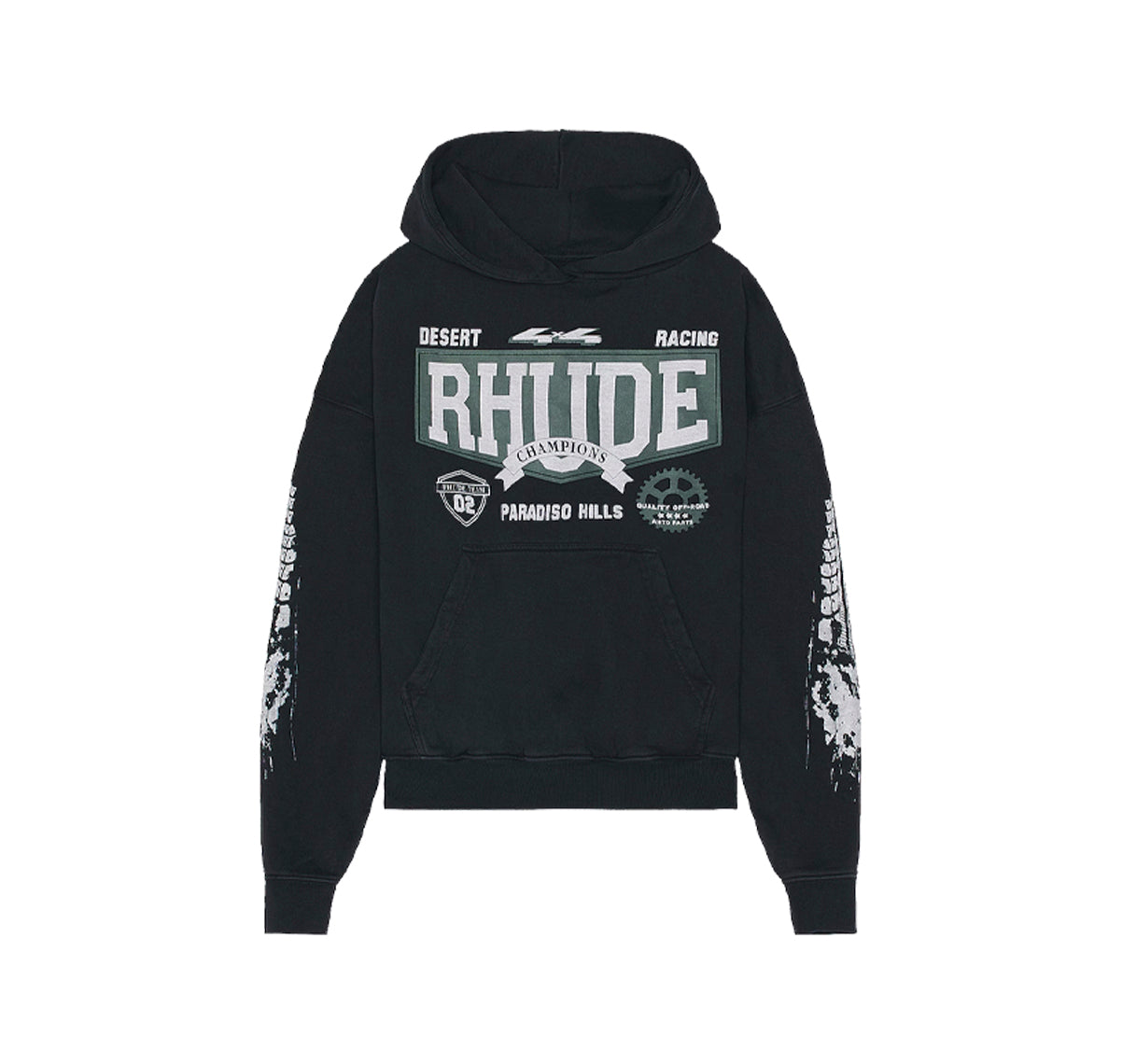 Rhude Desert Racing Champions Hoodie Black