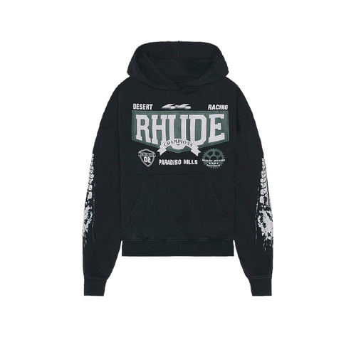 Rhude Desert Racing Champions Hoodie Black