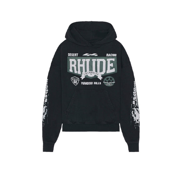 Rhude Desert Racing Champions Hoodie Black