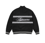 Supreme Script Stripe Half Zip Sweater Black