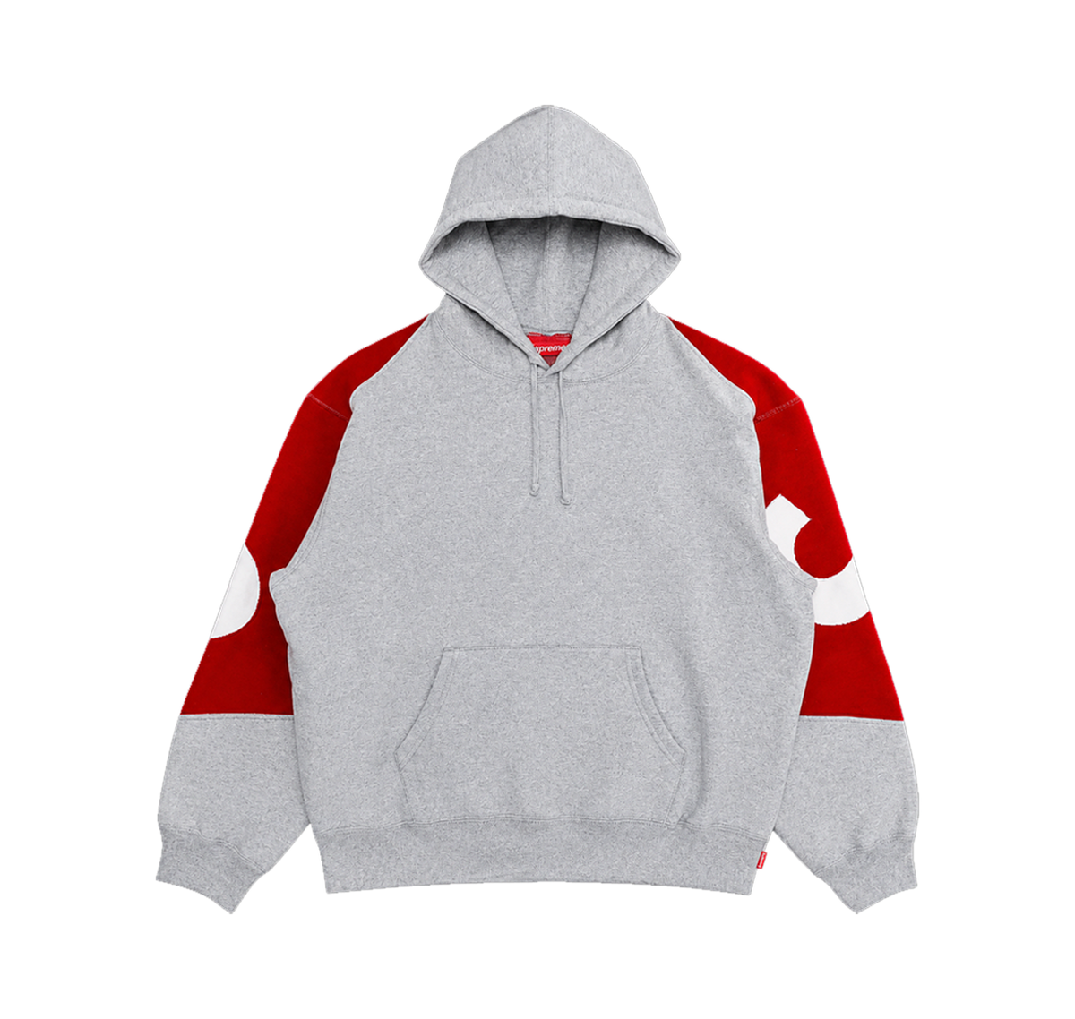 Supreme Big Logo Jacquard Hooded Sweatshirt Heather Grey