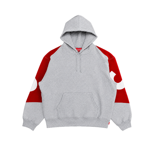 Supreme Big Logo Jacquard Hooded Sweatshirt Heather Grey