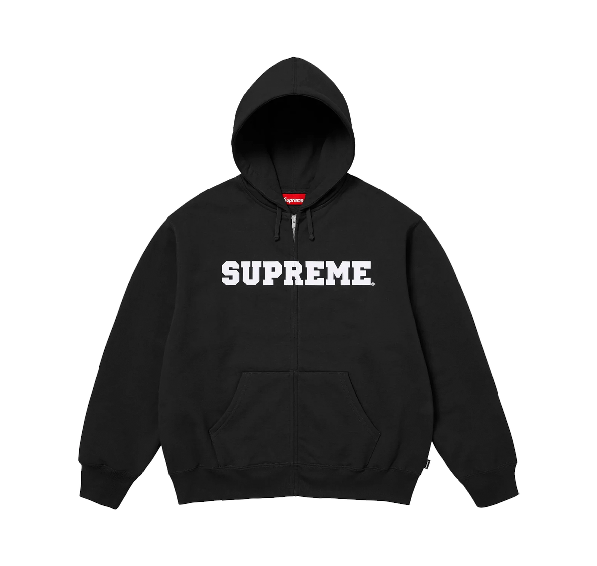 Supreme Collegiate Applique Zip Up Hooded Sweatshirt Black