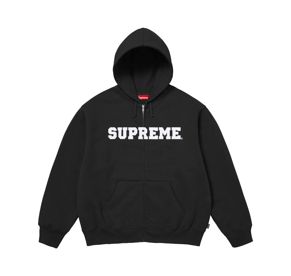 Supreme Collegiate Applique Zip Up Hooded Sweatshirt Black