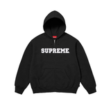 Supreme Collegiate Applique Zip Up Hooded Sweatshirt Black