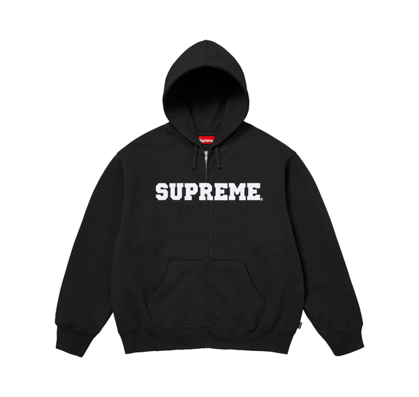 Supreme Collegiate Applique Zip Up Hooded Sweatshirt Black