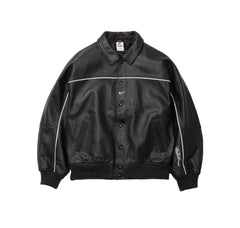 Supreme Nike Leather Varsity Jacket Black