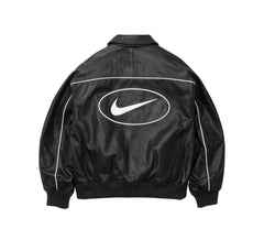 Supreme Nike Leather Varsity Jacket Black