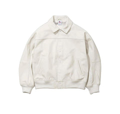 Supreme Nike Leather Varsity Jacket White