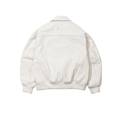Supreme Nike Leather Varsity Jacket White