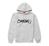 Supreme Raised Handstyle Hooded Sweatshirt Ash Grey