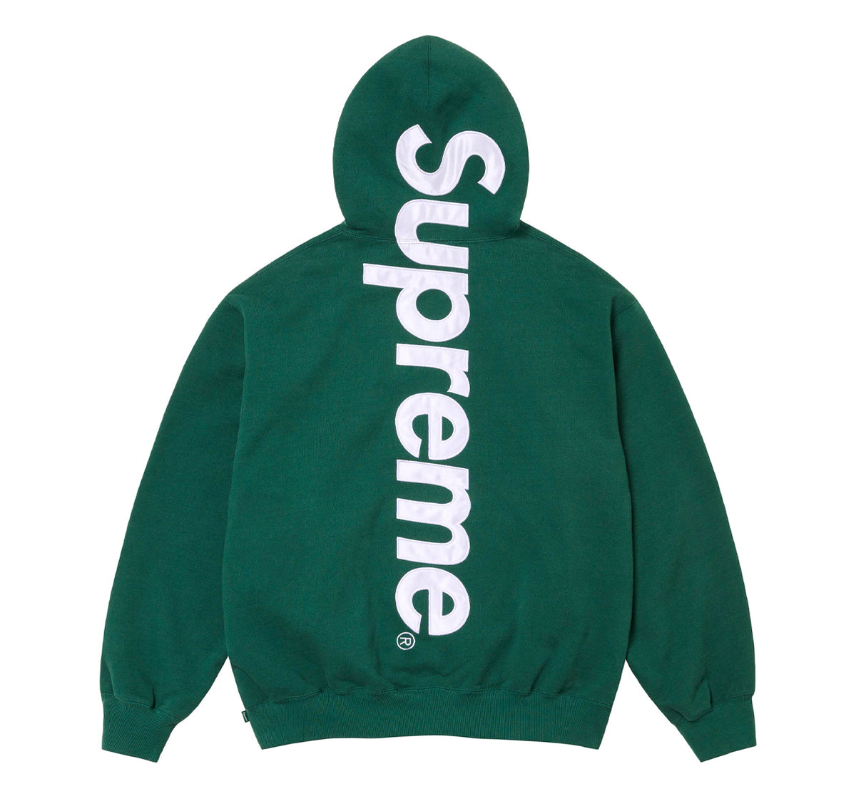 Supreme Satin Applique Hooded Sweatshirt (FW24) Dark Green