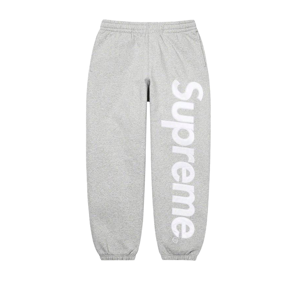Supreme Satin Appliqué Sweatpant Heather Grey