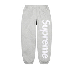 Supreme Satin Appliqué Sweatpant Heather Grey