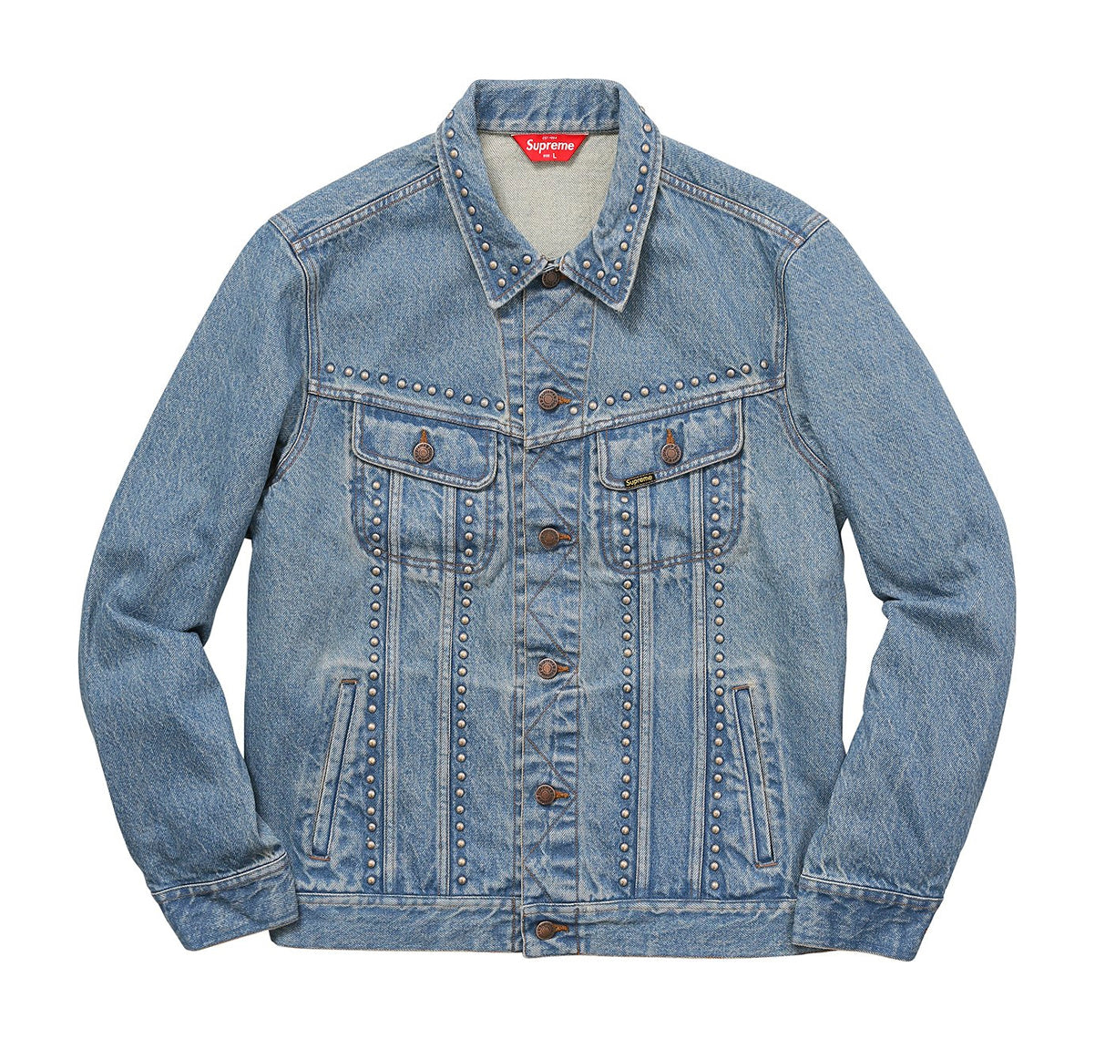 Supreme Studded Denim Trucker Jacket Blue