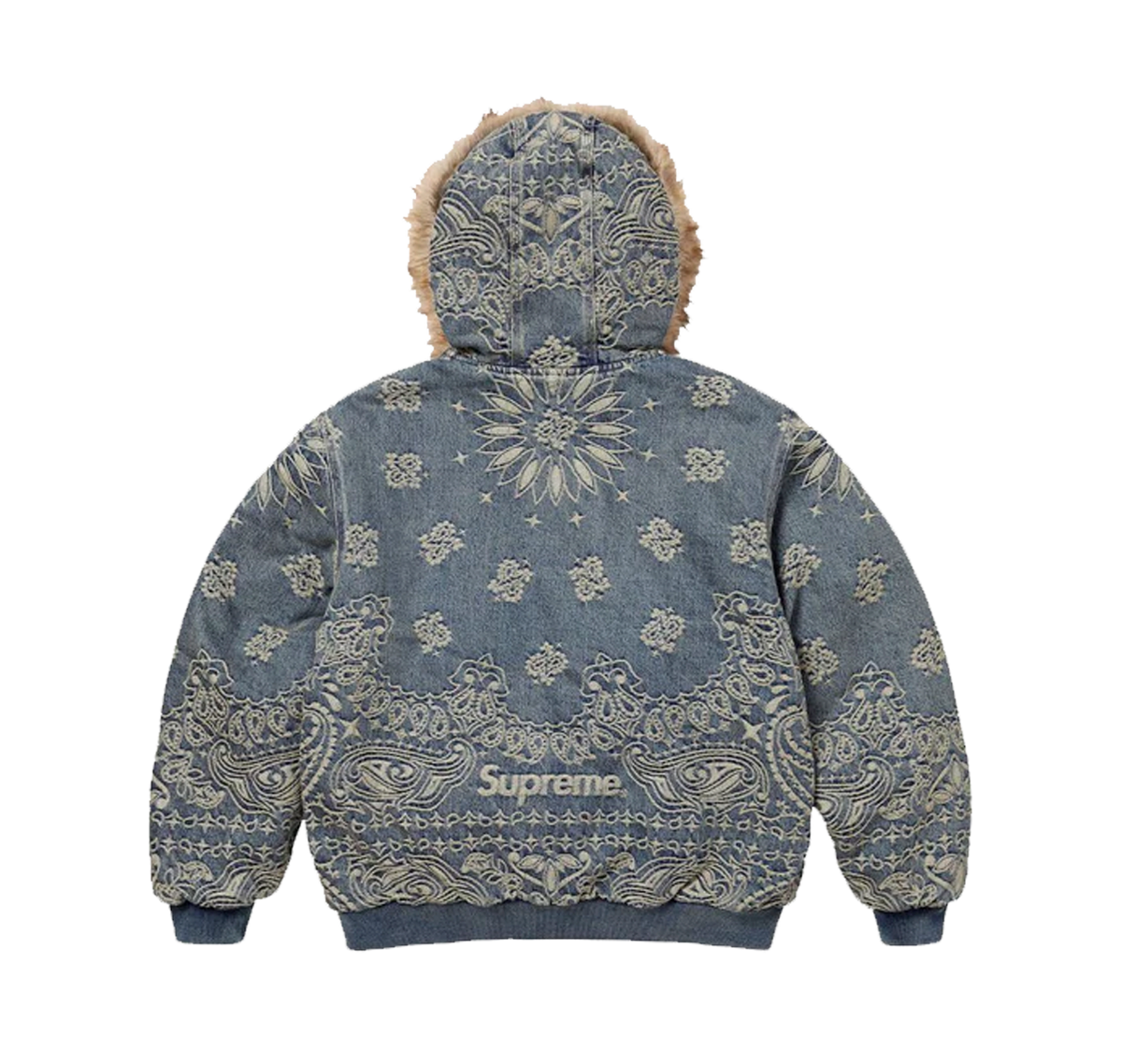 Supreme Bandana Jacquard Denim Hooded Work Jacket