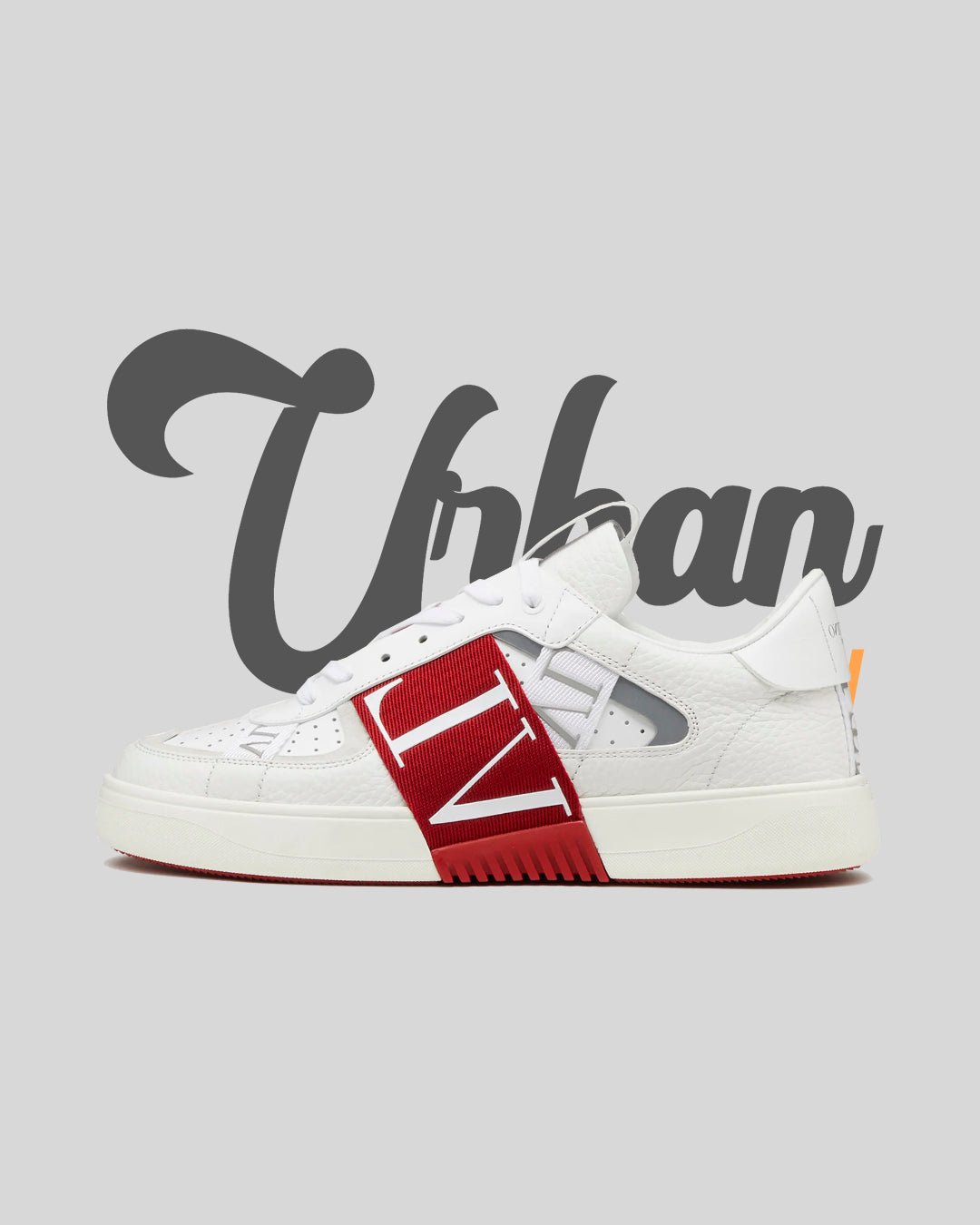 Valentino Low-Top Calfskin White and Red