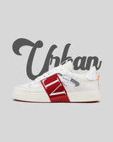 Valentino Low-Top Calfskin White and Red