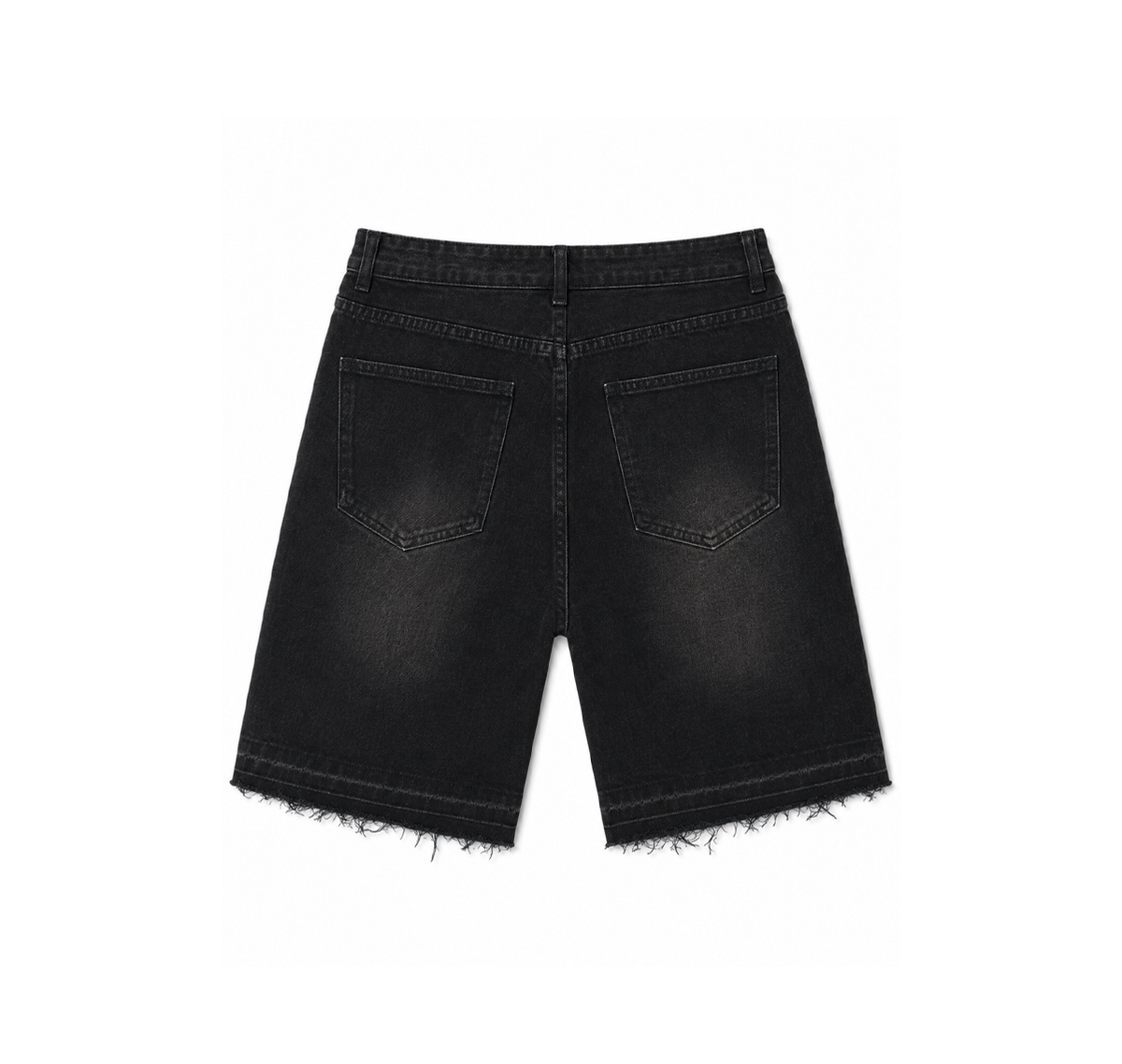 Valley Denim Shorts “Black Wash Rhinestone Logo”