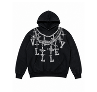 Valley Pullover Hoodie “Black Wash Silver Chain Graphic” - foto 1