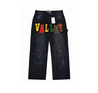 Valley Wide Leg Jeans “Black Wash Varsity Patch” - foto 1