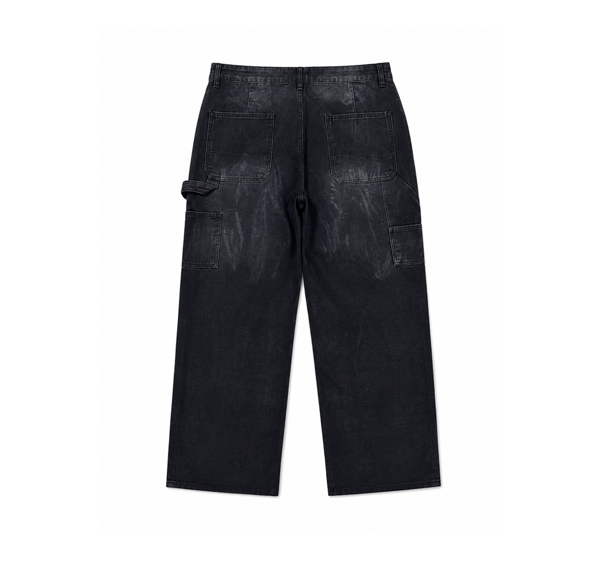 Valley Wide Leg Jeans “Black Wash Varsity Patch”