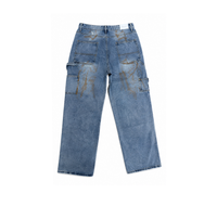 Valley Wide Leg Jeans “Light Wash Varsity Patch Paint Splatter” - foto 2