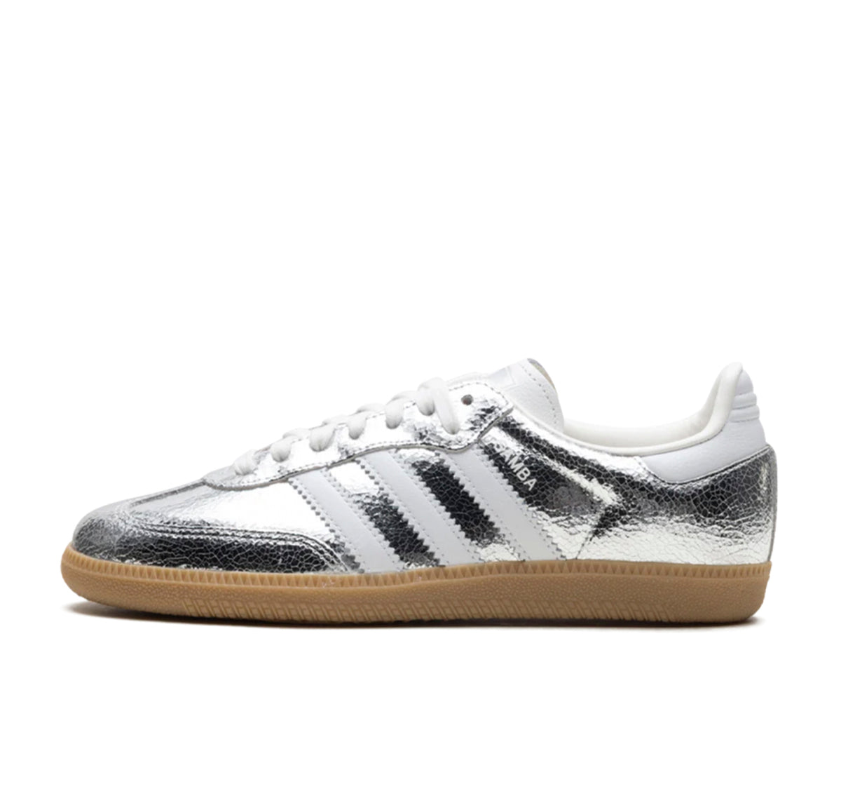 adidas Samba OG Silver Metallic Cracked Leather