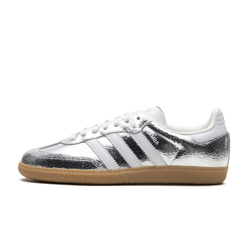 adidas Samba OG Silver Metallic Cracked Leather