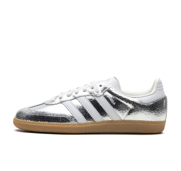 adidas Samba OG Silver Metallic Cracked Leather