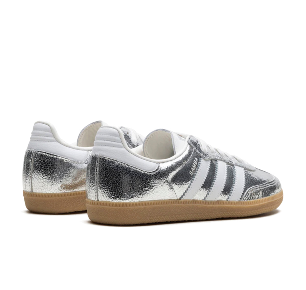 adidas Samba OG Silver Metallic Cracked Leather