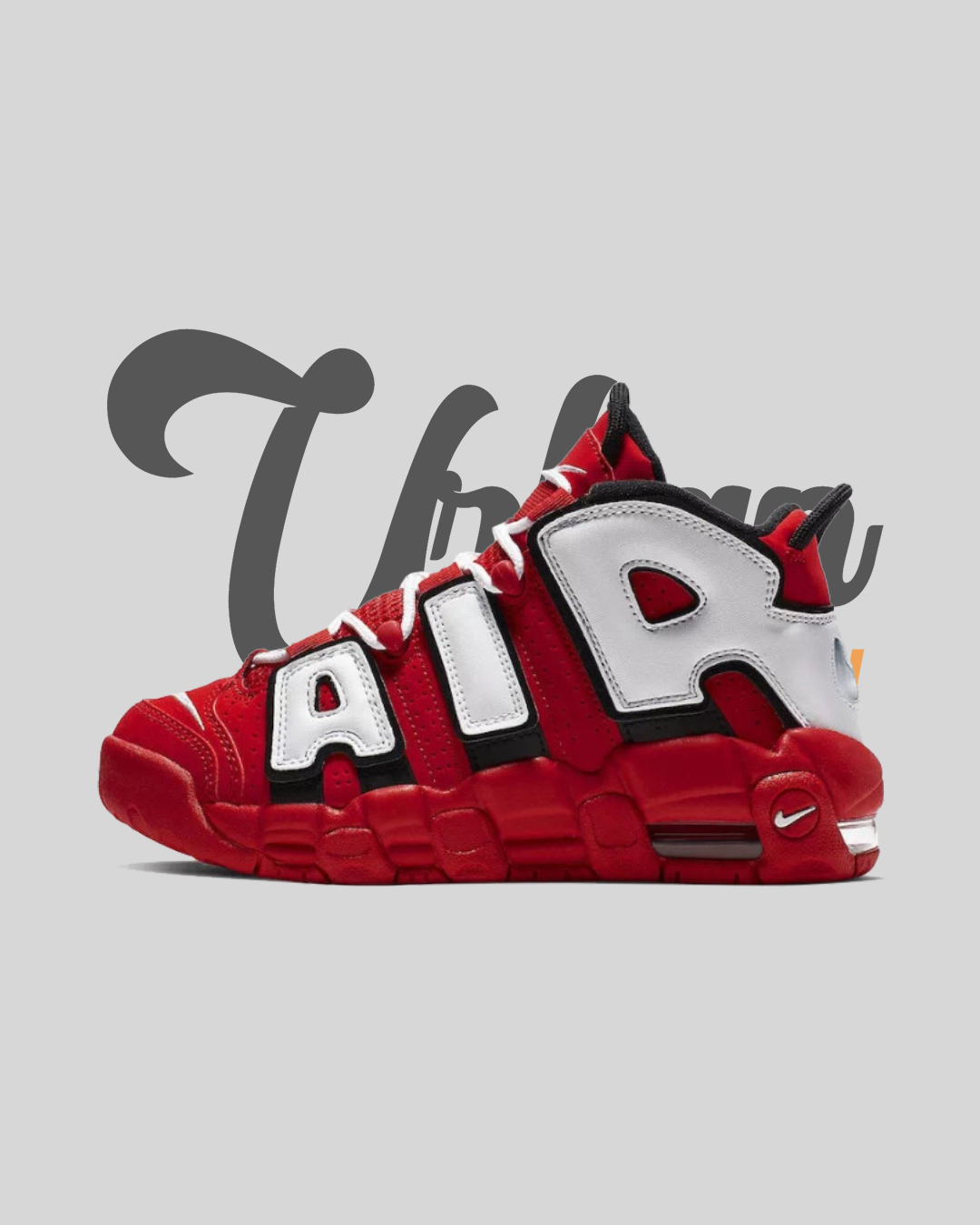 nike air uptempo red black