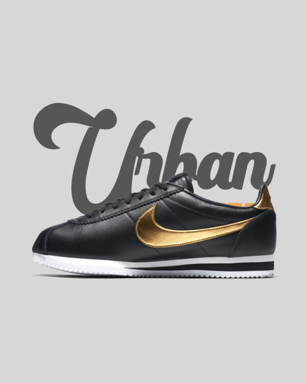 nike cortez black and gold