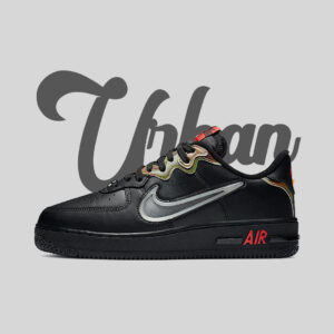 nike air force 1 react black glow habanero red