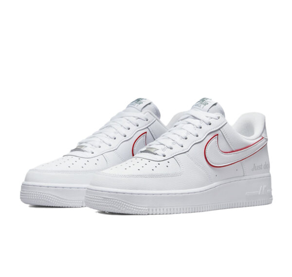 Nike Air Force 1 Low “Just Do It White Noble Green Metallic Silver University Red”