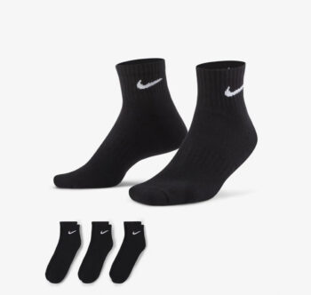 Medias Nike Negra Corta Pack x3