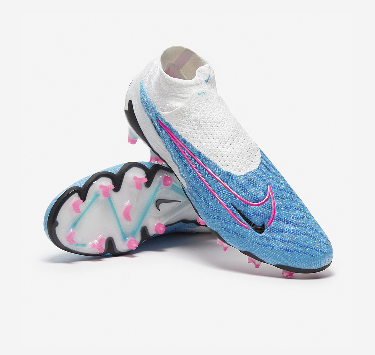 Nike Phantom GX II Elite DF FG – White/Blue Glow/Black/Pink Blast