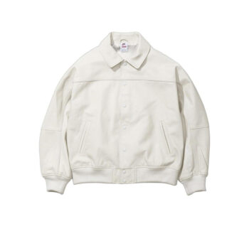 Supreme Nike Leather Varsity Jacket White