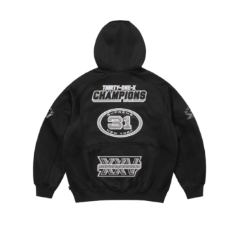 Supreme Football Zip Up Hooded Sweatshirt Black